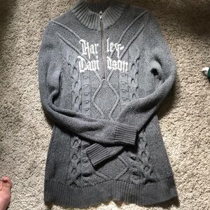 Harley Davidson 1/2 Zip Ombré Sweater